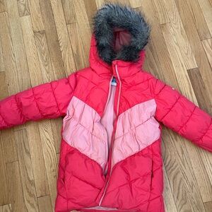 Columbia Kids Puffer Jacket - Vibrant Red and Soft Pink